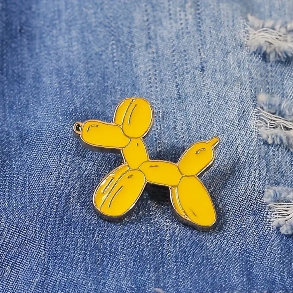 **Cute cartoon sausage dog enamel pin**